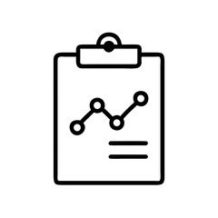 Poster - A clipboard with a statistical graph showing trends and data analysis in a minimalist line drawing style