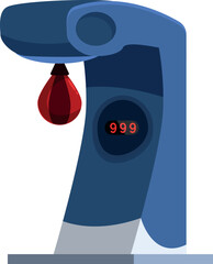 Poster - Boxing arcade machine showing high score of 999, measuring strength and speed