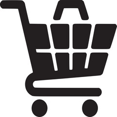 Poster - Shopping cart icon vector illustration for ecommerce store online shop retail grocery market