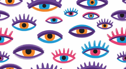 Wall Mural - Colorful Eye Pattern A Vibrant and Modern Seamless Design