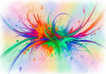 Poster - Colorful Splash Abstract Art - Vibrant watercolor explosion, symbolizing energy, creativity, freedom, joy, and imagination. A dynamic burst of color