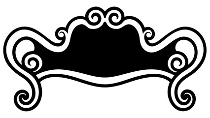 Poster - Vector Elegant ornate flourish frame design for invitations or decorative titles silhouette no background