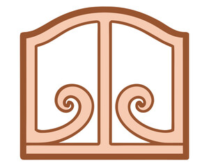 Poster - Vector Elegant ornate gate design featuring classic scrollwork and clean lines for a sophisticated entryway. silhouette no background