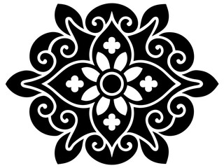 Poster - Vector Elegant black and white ornamental flourish enhances design projects with timeless beauty silhouette no background
