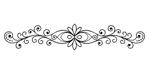 Poster - Vector Elegant black flourish adds vintage charm and decorative flair to designs silhouette no background