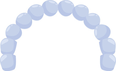 Poster - Elegant pearl necklace forming a graceful arch, isolated on a white background, perfect for jewelry or fashion designs