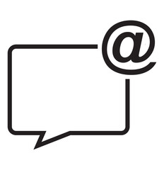 Poster - Mention icon. Mention, comment, message, Tag, Reference, social media, text, email, mail, etc. mention icon vector illustration. Mention or At Symbol in Notification Icon.