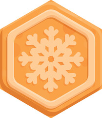 Poster - Christmas cookie representing a stylized snowflake, perfect for winter and holiday projects