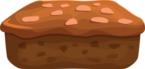 Poster - Freshly baked brownie with chocolate chips, perfect for satisfying sweet cravings