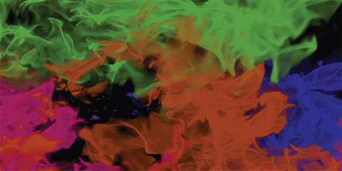 Aufkleber - Abstract composition of colorful fluid smoke and texture for artistic design elements backdrop in modern style