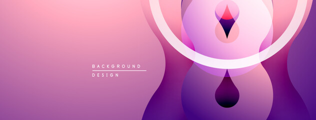 Leinwandbilder - Abstract pink purple gradient design. Smooth shapes create modern visual effect. Minimalist background suitable for various projects.
