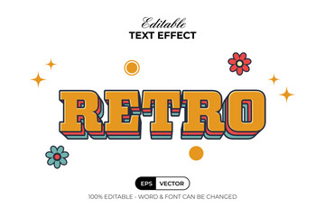 Aufkleber - Retro Editable Text Effect Layered Color Design.