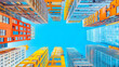 © IRStone - Skyscrapers going up to the blue sky, background with copy space