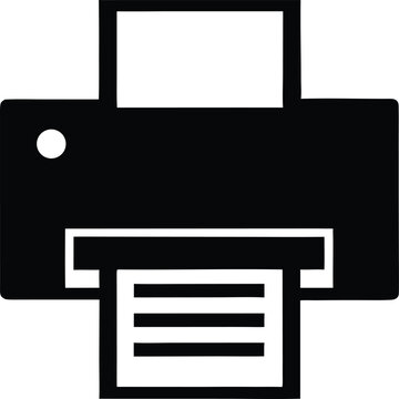 Printer vector icon silhouette style