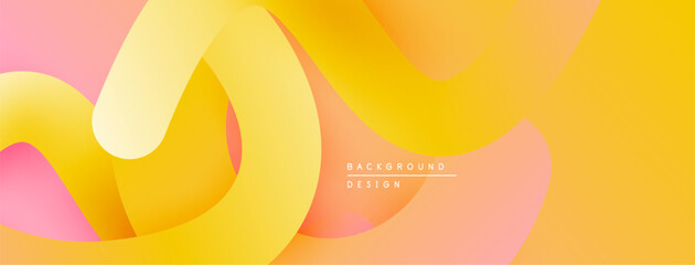 Leinwandbilder - Abstract flowing ribbons, warm colors, gradient effect. Modern design, smooth shapes, soft textures, vibrant hues.