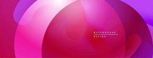 Poster - Abstract fluid shapes, vibrant pinks, purples. Modern design, smooth gradients create dynamic visual effect. Minimalist aesthetic.