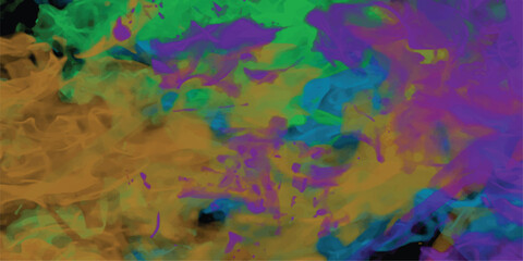 Aufkleber - Abstract watercolor background featuring a vivid blend of green purple blue and brown hues expressing artistic and creative expression