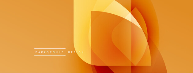 Poster - Abstract orange design. Overlapping shapes create dynamic visual effect. Warm tones dominate composition, modern aesthetic.
