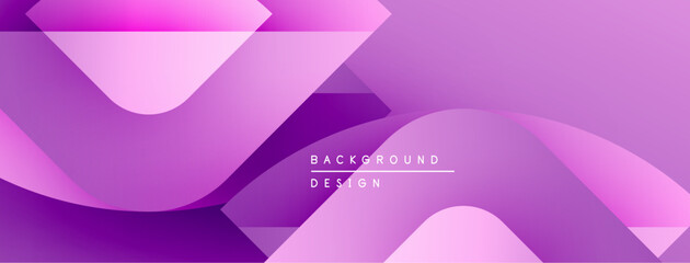 Leinwandbilder - Abstract purple background. Overlapping shapes create dynamic, modern design. Smooth gradients offer visual depth, texture.