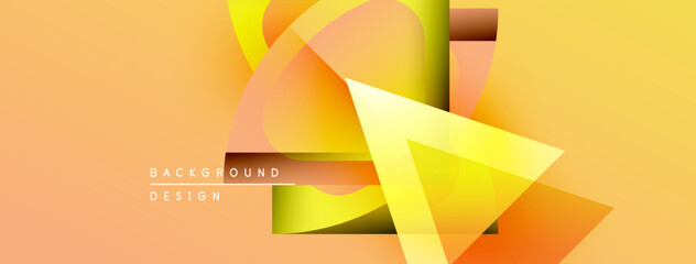 Leinwandbilder - Abstract geometric shapes, warm colors, gradient background. Modern design elements create dynamic visual composition.