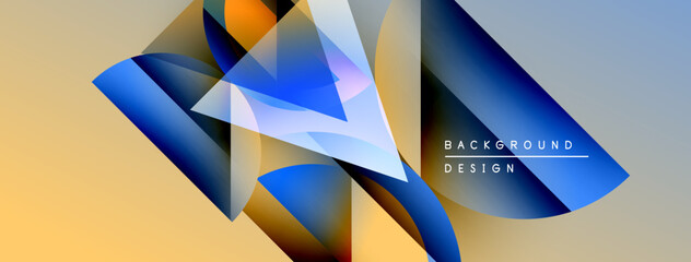 Poster - Abstract geometric shapes, vibrant colors, dynamic composition. Modern design element, gradient hues, stylish background texture.