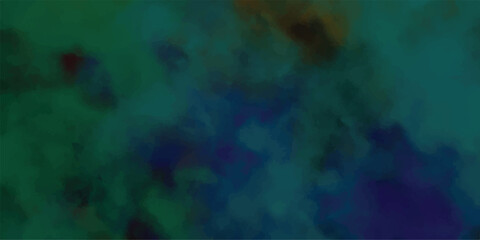 Aufkleber - Atmospheric painted swirls in deep greens blues and purples creates a dynamic and evocative design for digital art applications