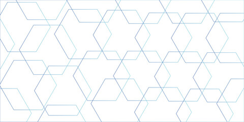 Fototapete - Hexagon geometric on a white background. Geometric abstract background with simple Hexagon elements.. 3D futuristic abstract honeycomb mosaic background. 3d hexagon with shadow.