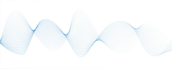 Fototapete - Minimalist Abstract Wavy Line Design – Dynamic Fluid Background with Teal Gradient for Modern Art, Technology.Rhythmically, soundwaves or digital frequency signals. clean, fluid, and contemporary.