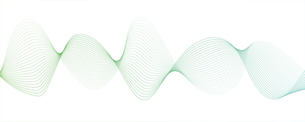 Fototapete - Minimalist Abstract Wavy Line Design – Dynamic Fluid Background with Teal Gradient for Modern Art, Technology.Rhythmically, soundwaves or digital frequency signals. clean, fluid, and contemporary.