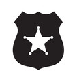 © Zulfa - Black sheriff badge with a white star in the middle, vector illustration