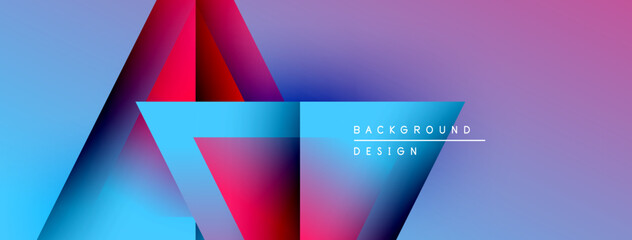 Poster - Abstract geometric shapes, vibrant colors blend. Modern design, gradient effect creates dynamic visual experience. Background suitable for presentations.