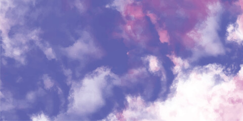 Aufkleber - Watercolor sky texture artistic background abstract cloudscape in purple and pink hues painted effect