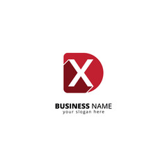 Poster - Modern DX Letter Logo. Minimalist Tech Branding Symbol with Interlocking Letters.