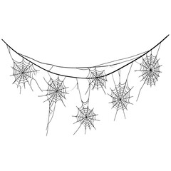 Poster - A string of cobwebs is isolated on a white background