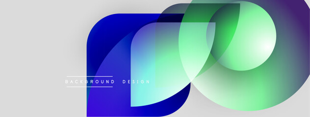 Poster - Abstract colorful shapes overlap. Blue, green, purple hues create dynamic visual effect. Modern design element for backgrounds.