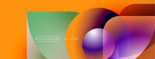 Poster - abstract vibrant design features overlapping colorful shapes. gradient hues create dynamic visual ef