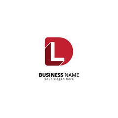 Poster - Modern DL Letter Logo. Minimalist Tech Branding Symbol with Interlocking Letters.