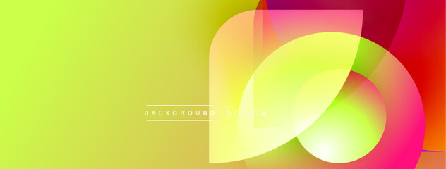 Poster - bright abstract background. overlapping shapes create vibrant color gradients. modern design element