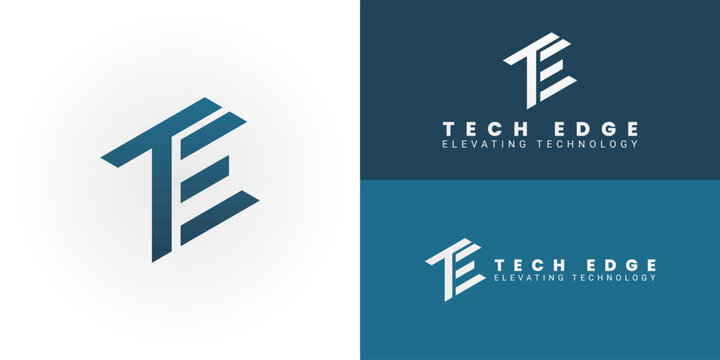 Modern initial TE logo for Technology and IT features a clean geometric design that symbolically represents innovation and forward-thinking solutions, making it an excellent choice for a tech company.