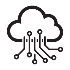 Poster - Cloud Computing Network Diagram Symbolizing Connectivity and Data Flow in a Digital Technology Landscape