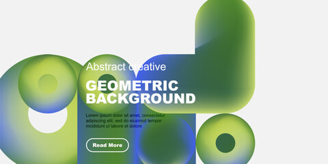 Fototapete - Abstract geometric shapes, vibrant colors, text overlay. Modern design, clean aesthetic, suitable for backgrounds, presentations.