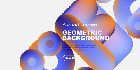 Poster - Abstract shapes, vibrant colors, geometric design. Modern aesthetic, clean presentation, suitable for backgrounds, branding.
