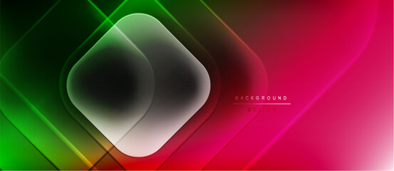 Aufkleber - Abstract neon design. Gradient colors blend, creating dynamic visual effect. Modern, sleek presentation suitable for backgrounds.