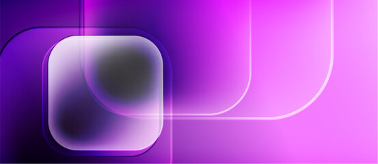 Aufkleber - Abstract purple background. Geometric shapes, lines create modern design. Soft glow, smooth gradients present. Minimalist aesthetic.