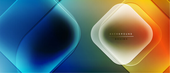 Aufkleber - Abstract geometric design. Gradient colors blend, creating dynamic visual effect. Modern background suitable for digital projects.