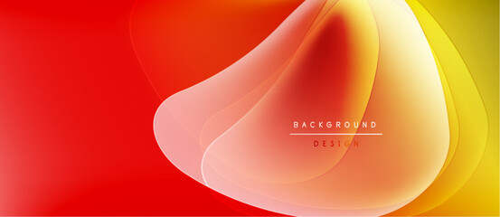 Leinwandbilder - Abstract fluid shapes, vibrant gradients. Red, orange, yellow hues blend smoothly. Modern design element, dynamic composition.