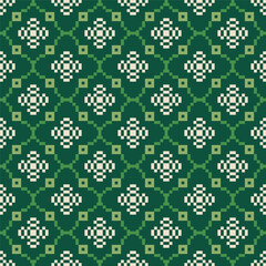 Poster - Retro Style Detailed Floral Flower Repeating Ornamental Pattern Template