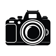 Poster - Silhouette of a dslr camera a professional photography tool isolated on white background