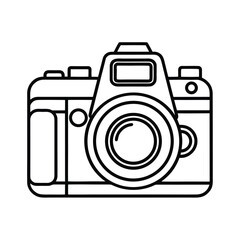 Poster - Outline vector illustration of a dslr camera with a simple shape isolated on white background