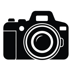 Poster - Silhouette of a dslr camera in vector format isolated on white background